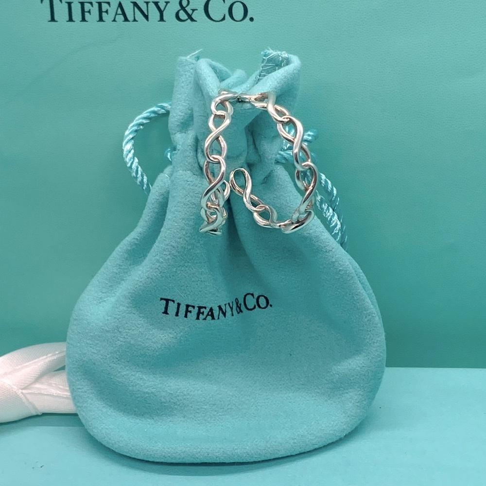 Tiffany & Co Sterling Silver 1" Infinity Hoop Earrings